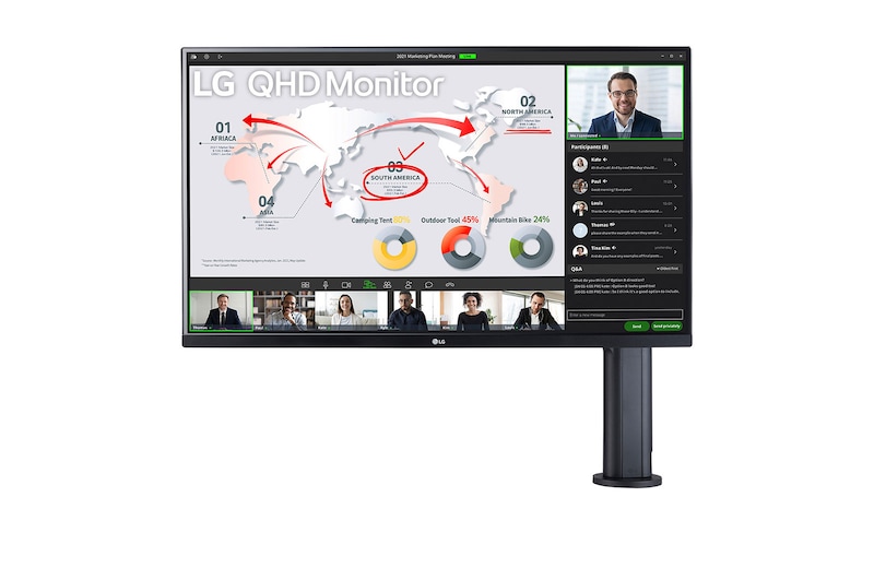 LG 31.5" QHD Ergo IPS Monitor with USB Type-C™\t, 32QP880-B