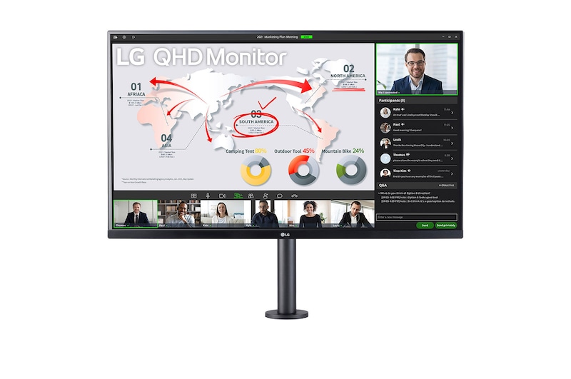 LG 31.5" QHD Ergo IPS Monitor with USB Type-C™\t, 32QP880-B