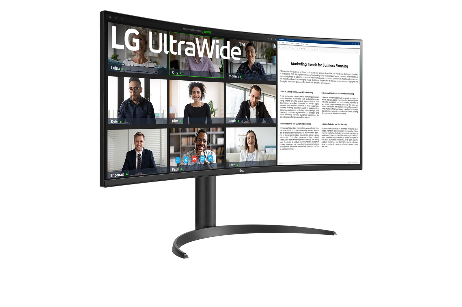 LG 34'' UltraWide QHD Curved monitor with USB Type-C™, 2024, 34WR55QC-B
