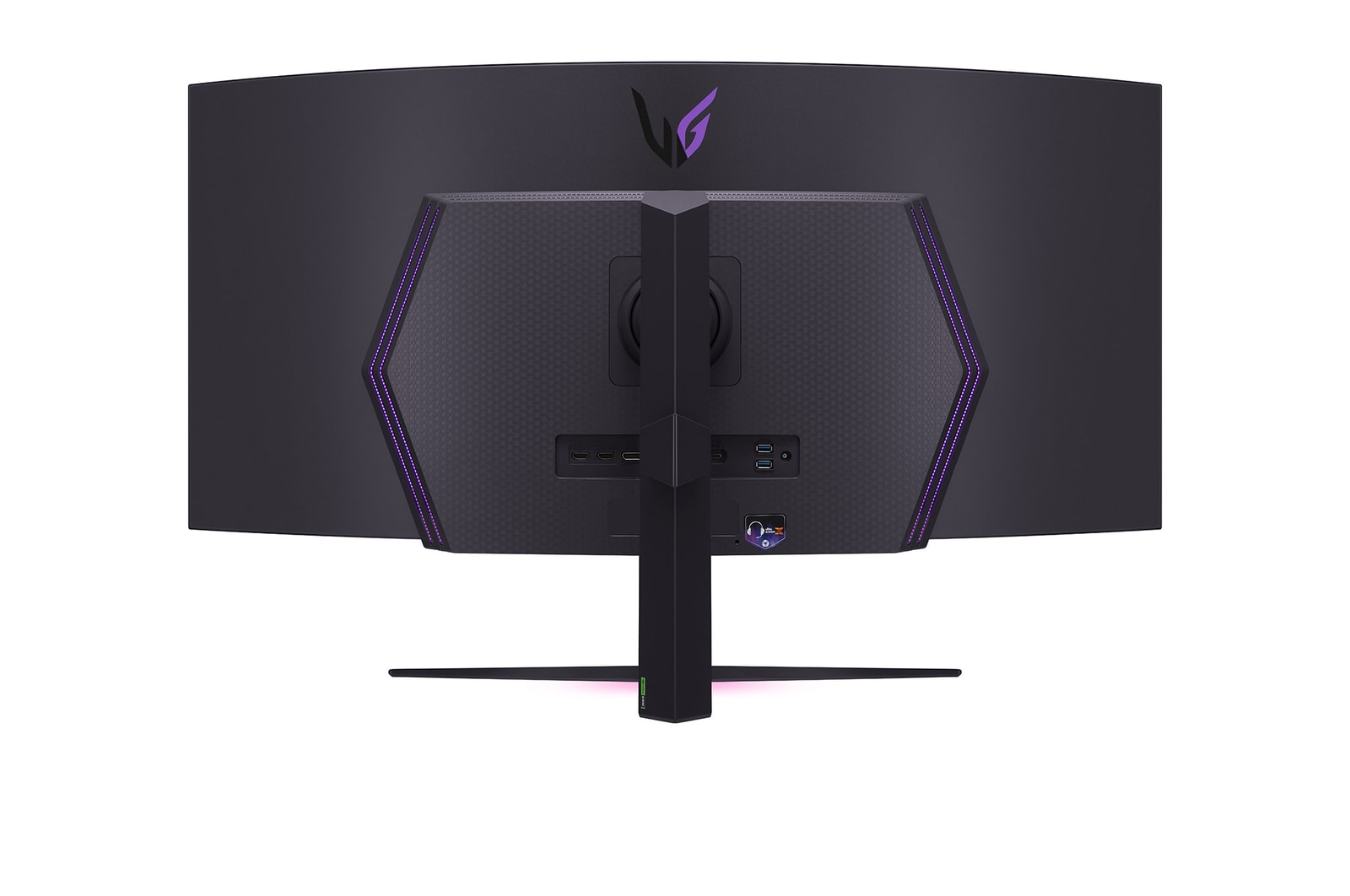 Rear view with lights on