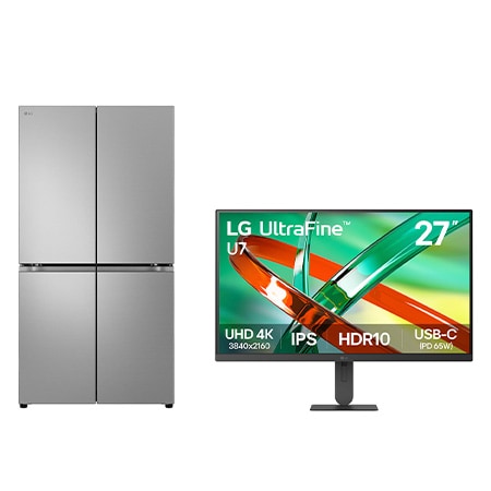 Multi Door Fridge|27.2 cu.ft | Linear Cooling + 27-inch UltraFine™ U7, UHD 4K IPS monitor