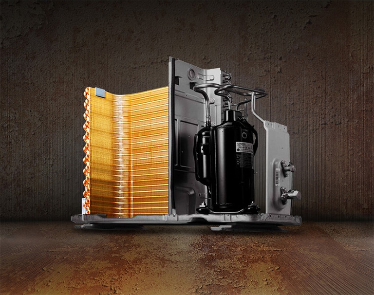 Gold Fin inside of out-door unit