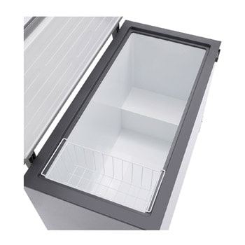 LG chest freezer inside accessory space view