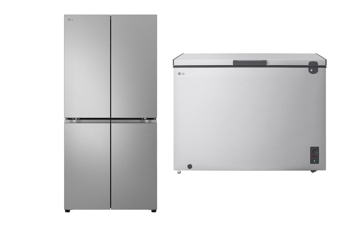 16.3 cu.ft | Multi Door Refrigerator | Linear Cooling | Smart inverter | Multi Air Flow | ThinQ (Wi-Fi) | color Prime Silver+1.8 Cu.Ft Top Freezer Refrigerator, Prime Silver  color