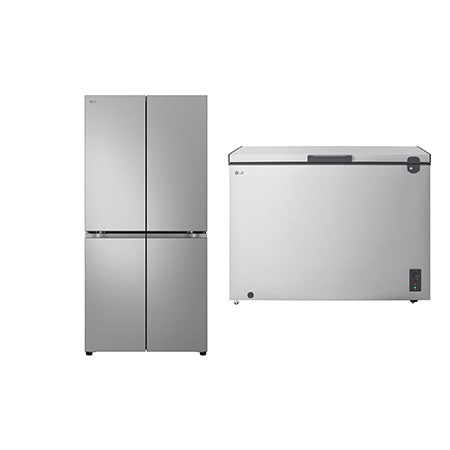 16.3 cu.ft | Multi Door Refrigerator | Linear Cooling | Smart inverter | Multi Air Flow | ThinQ (Wi-Fi) | color Prime Silver+1.8 Cu.Ft Top Freezer Refrigerator, Prime Silver color