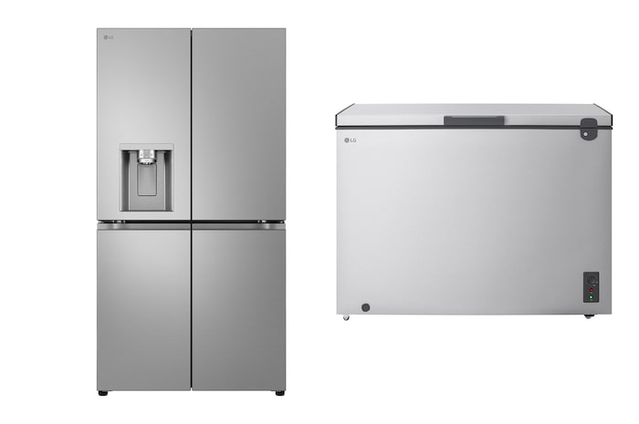 LG 19.6 cu.ft Refrigerator | Multi Door | Water Dispenser | LINEAR Cooling | WiFi ThinQ | Prime silver + 1.8 Cu.Ft Top Freezer Refrigerator, Prime Silver color