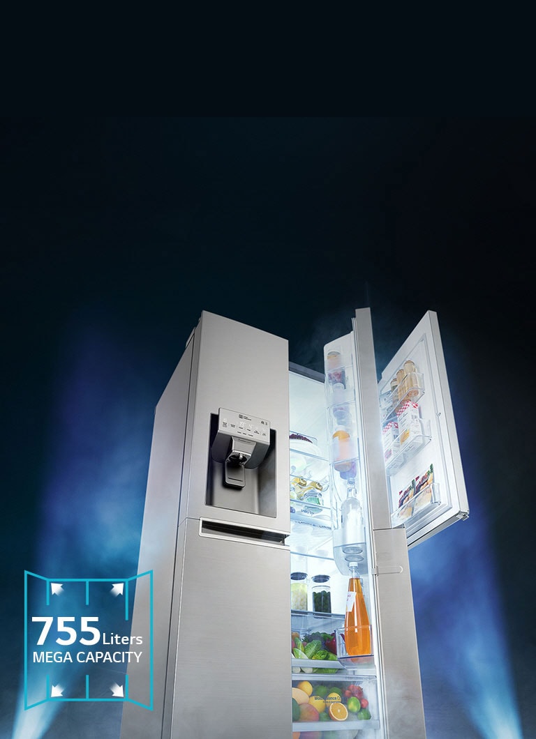 EASIER ACCESS to 755 liters of MEGA CAPACITY