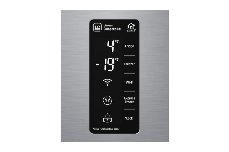 LG 22.1 Cu.Ft, Side By Side Refrigerator, Plantinum Silver Color, Smart Diagnosis, Inverter Linear Compressor, LS242BBSLN