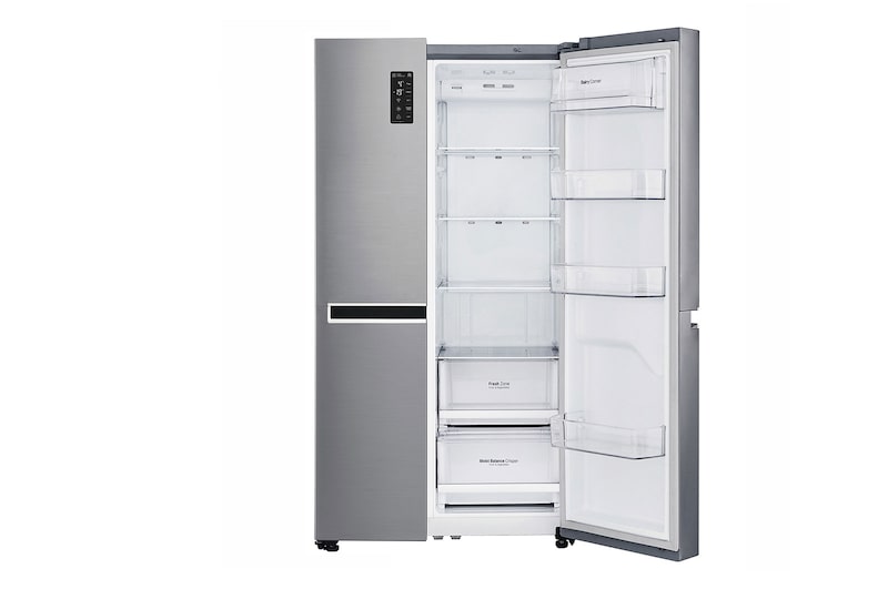 LG 22.1 Cu.Ft, Side By Side Refrigerator, Plantinum Silver Color, Smart Diagnosis, Inverter Linear Compressor, LS242BBSLN