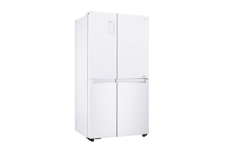 LG 22.1 Cu.Ft, Side By Side Refrigerator, White color, Smart Diagnosis, Inverter Linear Compressor, LS242BBWLN