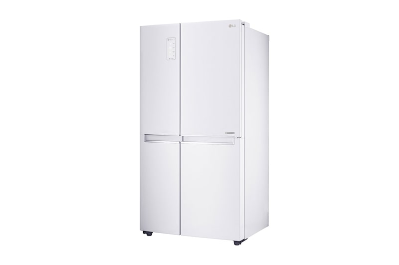 LG 22.1 Cu.Ft, Side By Side Refrigerator, White color, Smart Diagnosis, Inverter Linear Compressor, LS242BBWLN
