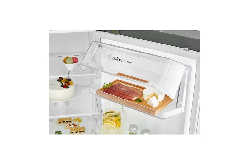 LG 22.1 Cu.Ft, Side By Side Refrigerator, White color, Smart Diagnosis, Inverter Linear Compressor, LS242BBWLN