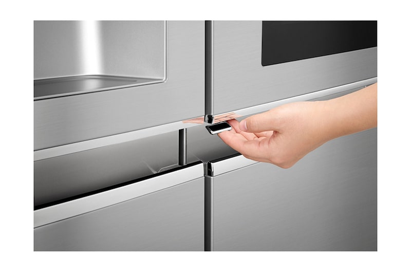 LG 21.2 Cu.Ft, Side By Side  Refrigerator, Noble Steel Color, InstaView, Hygiene Fresh+, Inverter Linear Compressor, LS242VBVLN