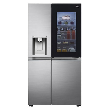 Silver side shop by side refrigerator