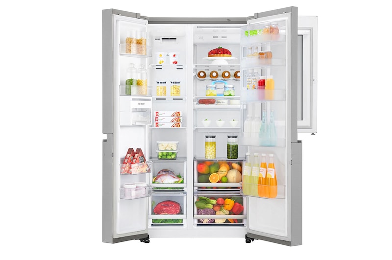 LG 28.1 cu.ft LG Instaview Door-In- Door Refrigerator, Nobel Steel Colour, Instaview / Door-In-Door, Easy Access to your Favourites, Less Cold Air Loss, Hygiene Fresh<sup>+</sup>, Multi Air Flow, Inverter Linear Compressor. , LS312VBVLN