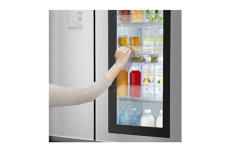 LG 28.1 cu.ft LG Instaview Door-In- Door Refrigerator, Nobel Steel Colour, Instaview / Door-In-Door, Easy Access to your Favourites, Less Cold Air Loss, Hygiene Fresh<sup>+</sup>, Multi Air Flow, Inverter Linear Compressor. , LS312VBVLN