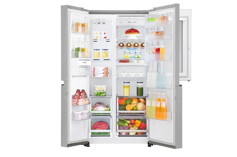 LG 28.1 cu.ft LG Instaview Door-In- Door Refrigerator, Nobel Steel Colour, Instaview / Door-In-Door, Easy Access to your Favourites, Less Cold Air Loss, Hygiene Fresh<sup>+</sup>, Multi Air Flow, Inverter Linear Compressor. , LS312VBVLN
