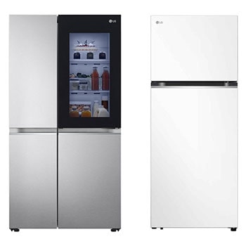 Front view of 28.1 Ft Refigerator | Insta View | ThinQ + Refrigerator|14 Cu.Ft|Fresh 0 Zone LS32HJBVLV.LT15001