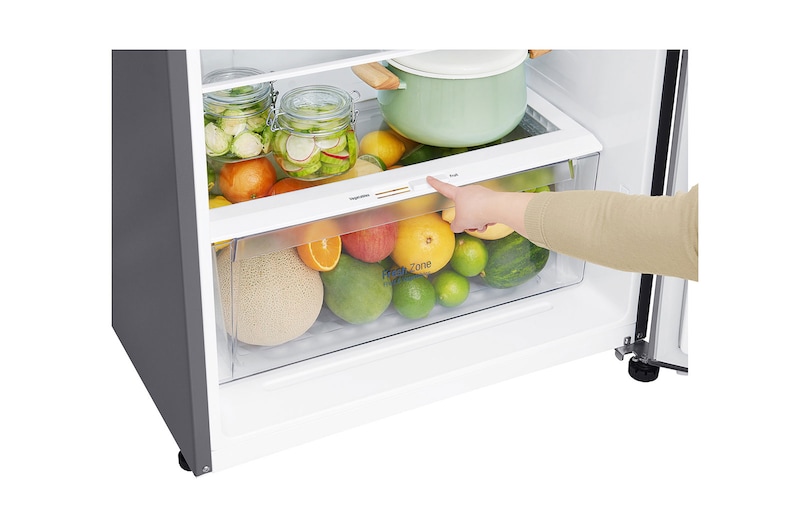 LG 13.9 Cu.Ft, Top Freezer Refrigerator, Plantinum Silver Color, Multi Air Flow, Energy Saving Smart Inverter Compressor, LT15CBBSLN