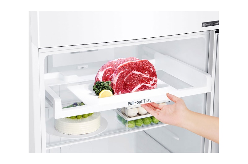 LG 13.9 Cu.Ft, Top Freezer Refrigerator, White color, Multi Air Flow, Energy Saving Smart Inverter Compressor, LT15CBBWLN