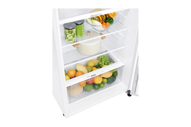 LG 13.9 Cu.Ft, Top Freezer Refrigerator, White color, Multi Air Flow, Energy Saving Smart Inverter Compressor, LT15CBBWLN