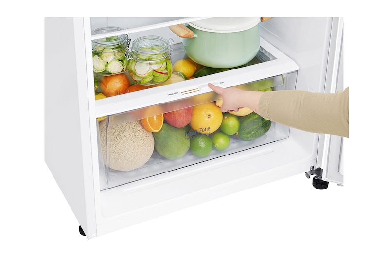 LG 13.9 Cu.Ft, Top Freezer Refrigerator, White color, Multi Air Flow, Energy Saving Smart Inverter Compressor, LT15CBBWLN