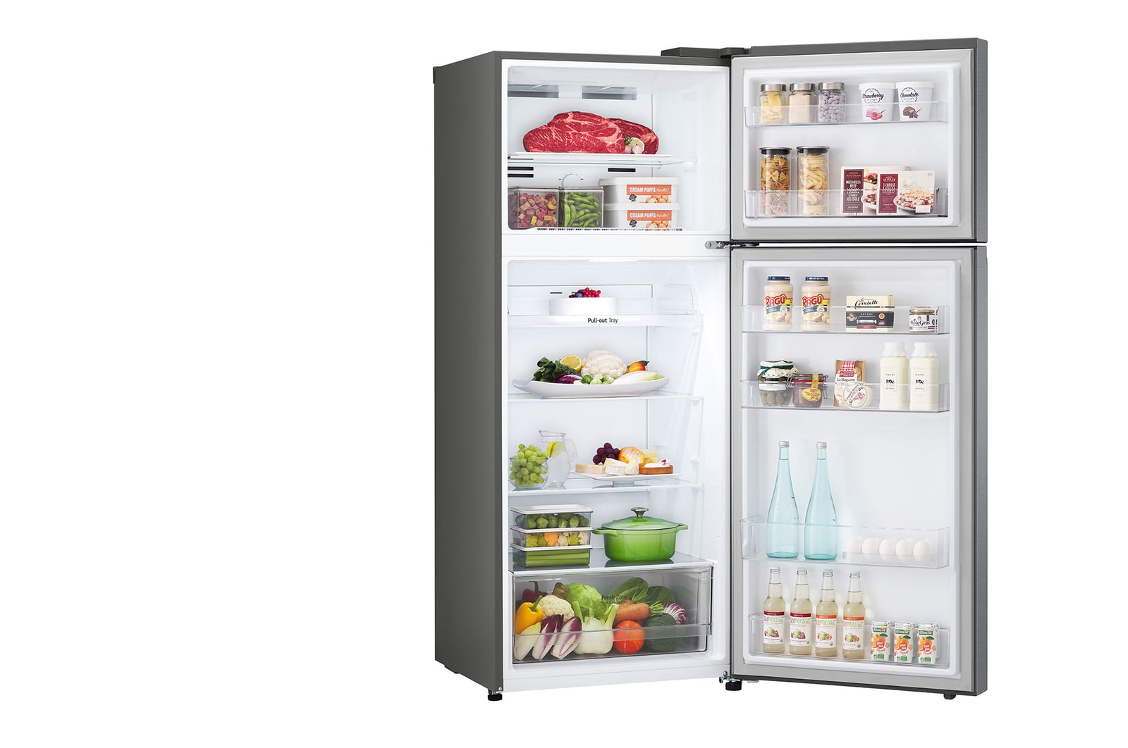 Side view door open with food 