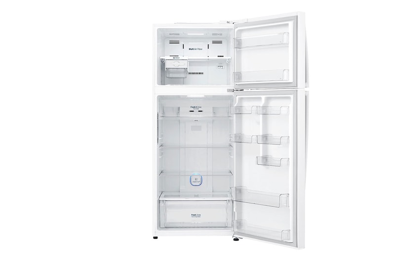 LG 15.4 Cu.Ft, Top Freezer Refrigerator, White color, ThinQ (wifi), Multi Air Flow,Energy Saving Inverter Linear Compressor, LT17HBHWLN