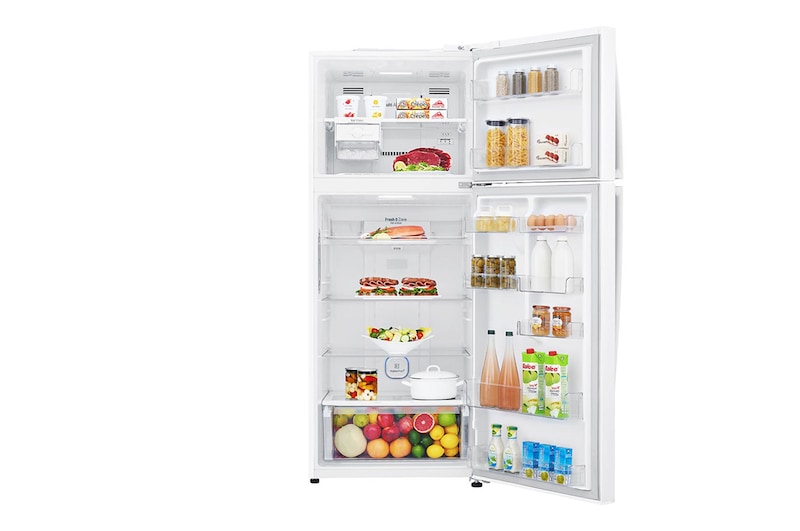 LG 15.4 Cu.Ft, Top Freezer Refrigerator, White color, ThinQ (wifi), Multi Air Flow,Energy Saving Inverter Linear Compressor, LT17HBHWLN