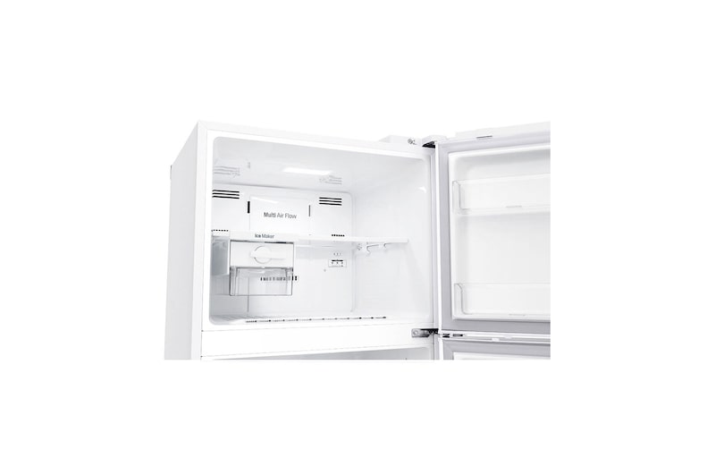 LG 15.4 Cu.Ft, Top Freezer Refrigerator, White color, ThinQ (wifi), Multi Air Flow,Energy Saving Inverter Linear Compressor, LT17HBHWLN