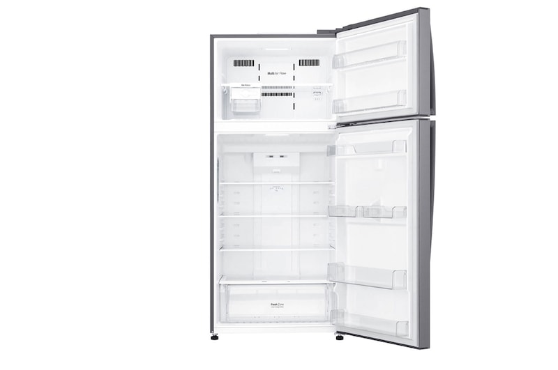 LG 16.9 Cu.Ft,  Top Freezer Refrigerator, Plantinum Silver Color, Multi Air Flow, LED light, Moving Ice tray, LT18CBBSLN
