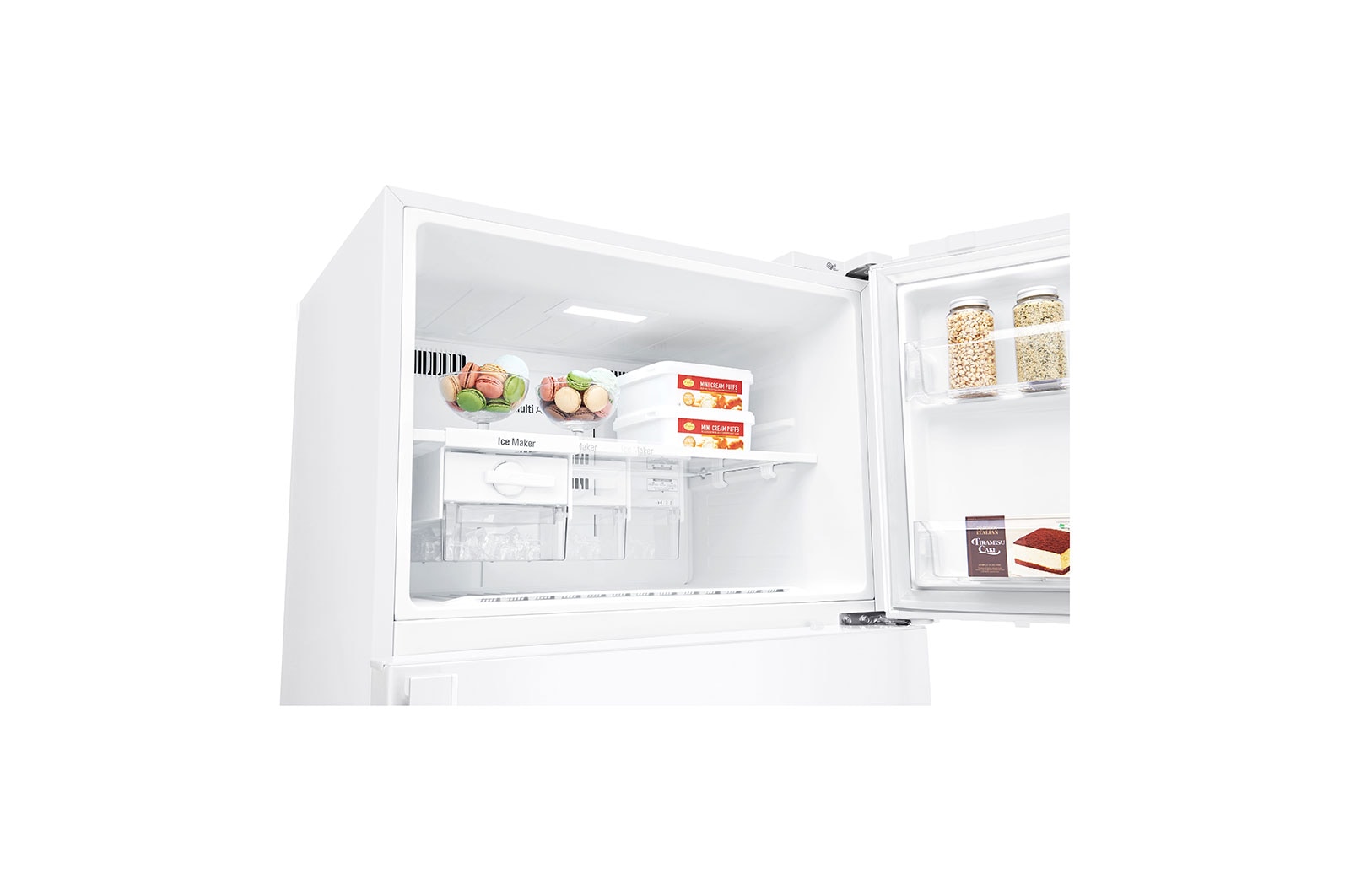 LG 18 S. Cu. Ft, Top Freezer Refrigerator, White, Multi Air Flow, Energy Saving, Inverter Linear Compressor, LT19CBBWLN