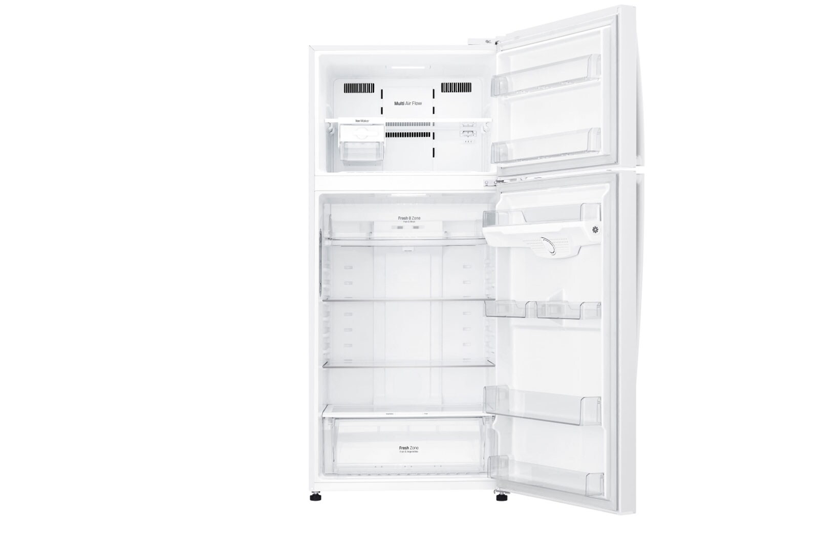 LG 17.9 cCu.Ft, Top Freezer Refrigerator, White color, ThinQ (wifi), Multi Air Flow,Energy Saving Inverter Linear Compressor, LT19HBHWLN