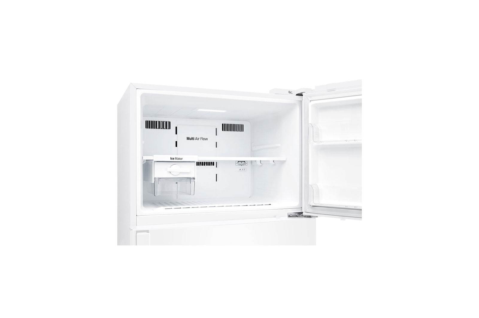 LG 17.9 cCu.Ft, Top Freezer Refrigerator, White color, ThinQ (wifi), Multi Air Flow,Energy Saving Inverter Linear Compressor, LT19HBHWLN