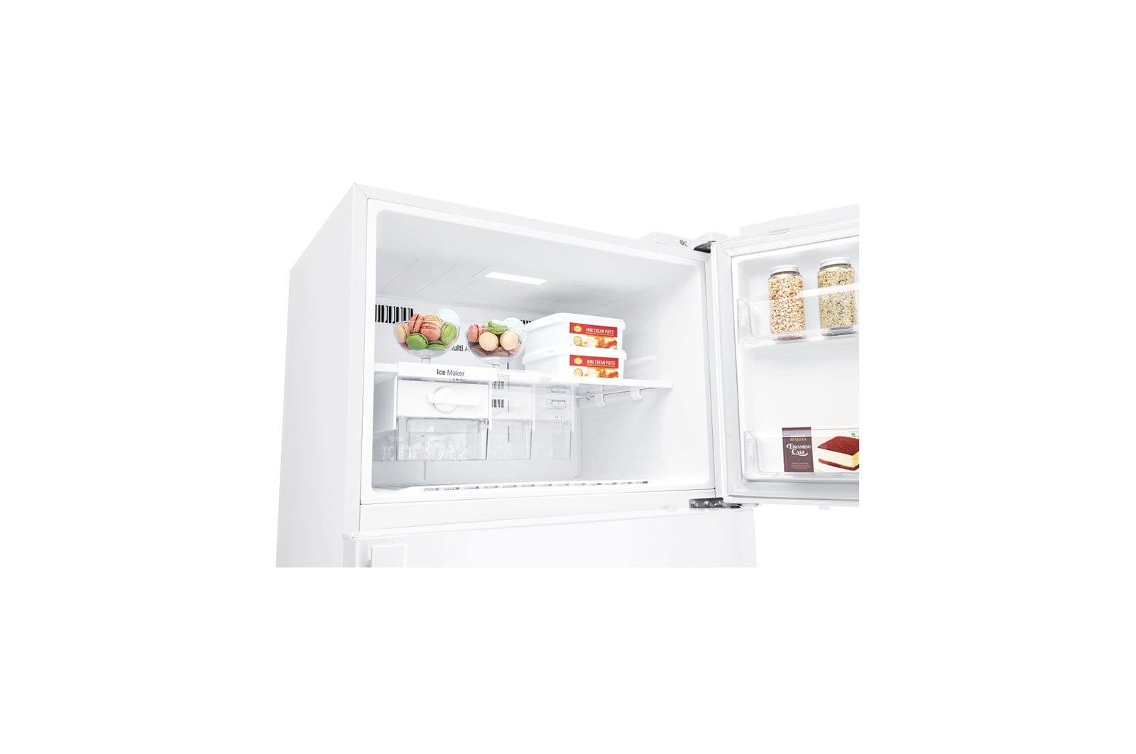 LG 17.9 cCu.Ft, Top Freezer Refrigerator, White color, ThinQ (wifi), Multi Air Flow,Energy Saving Inverter Linear Compressor, LT19HBHWLN