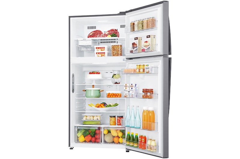LG 20.9 Cu.Ft | Top Freezer | Energy Saving Inverter Linear Compressor, LT22CBBSLN