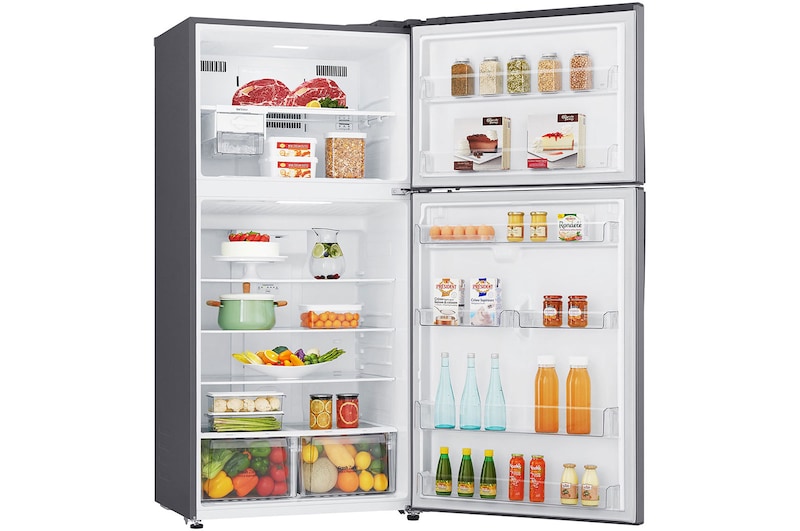 LG 20.9 Cu.Ft | Top Freezer | Energy Saving Inverter Linear Compressor, LT22CBBSLN