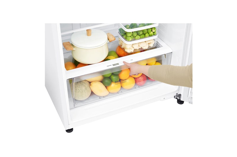 LG 20.9 Cu.Ft, Top Freezer Refrigerator, White color, Multi Air Flow, Energy Saving Inverter Linear Compressor, LT22CBBWLN