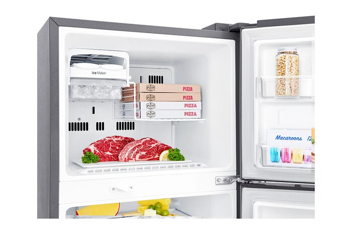 freezer view with food