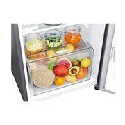Bottom drawer view with food