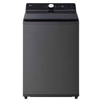 Front view of 22 Kg Top Load washing Machine | TurboWash3D™| AI DD | Steam | 6 Motion DD | Turbo Drum | ThinQ™ | Platinum Black Color WTR22HHP