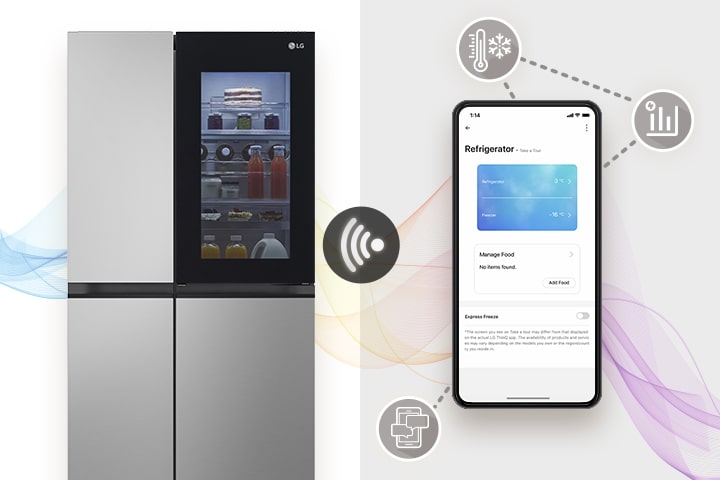The product and cell phone are connected via Wi-Fi