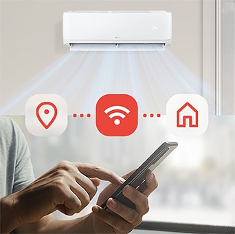 Image showing a feature that automatically turns on the air conditioner when you get close to home.