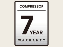 Image showing a 7-year warranty on the air conditioner’s compressor.