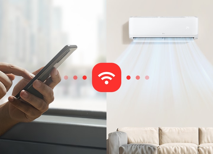 Image illustrating a feature that automatically activates the air conditioner as you approach home.