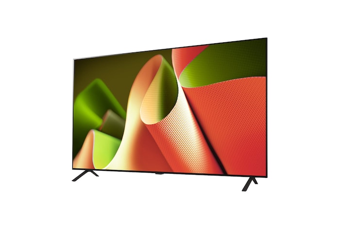 Slightly-angled left-facing side view of LG OLED TV, OLED B4