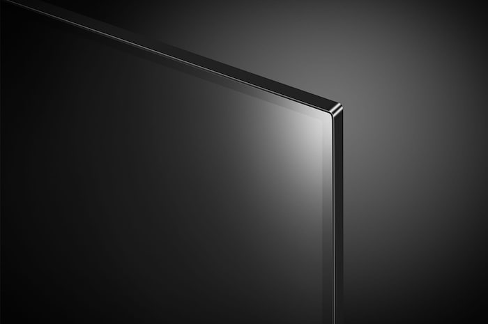 Close-up image of LG OLED TV, OLED B4 showing the top edge