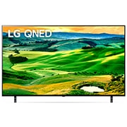 Front view of LG QNED 4K Smart TV 55 inch Series 80, a7 Gen5 4K Processor, HGiG & FreeSync for gaming. 55QNED806QA