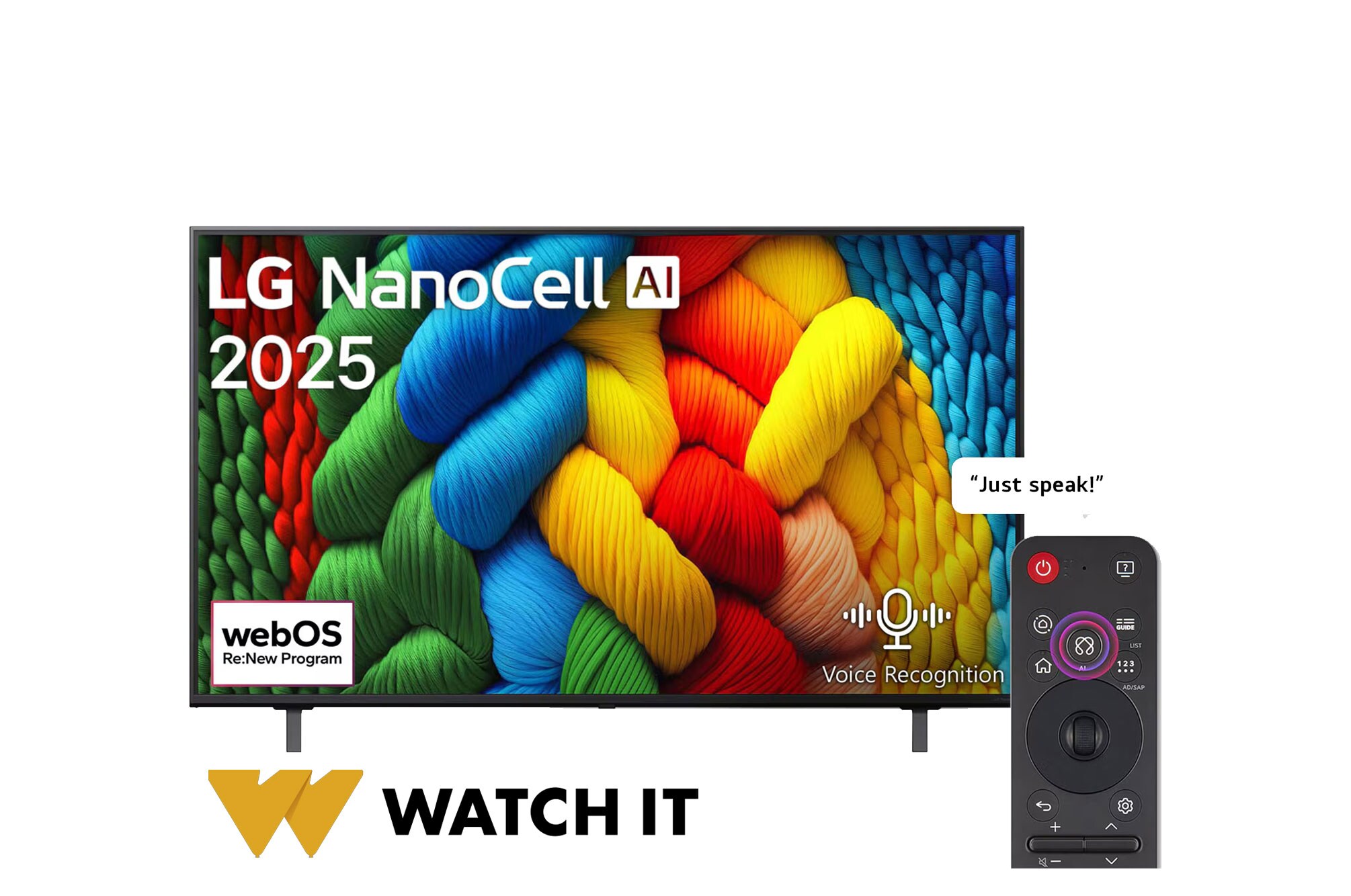 65 inch LG NanoCell AI NANO80 4K Smart TV AI Magic remote HDR10