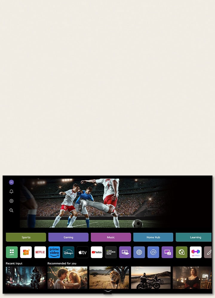LG Channels home screen showing the variety of content available on an LG TV. 